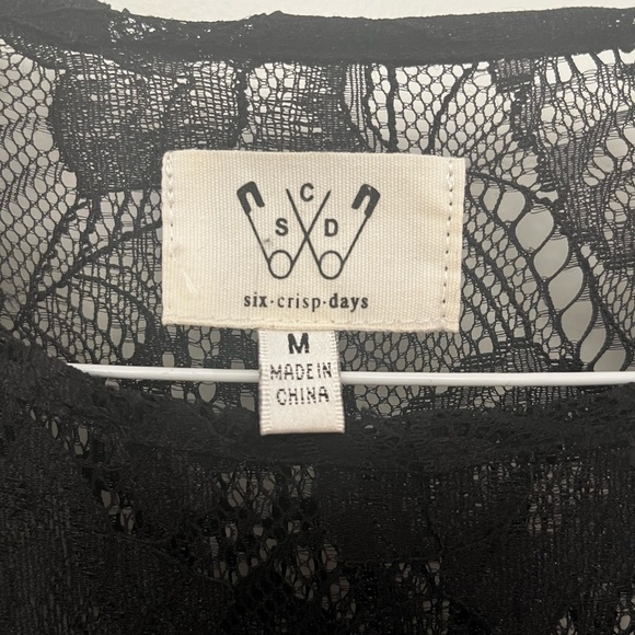 Black Bodycon Dress with Maxi Lace Overlay - Picture 6 of 6